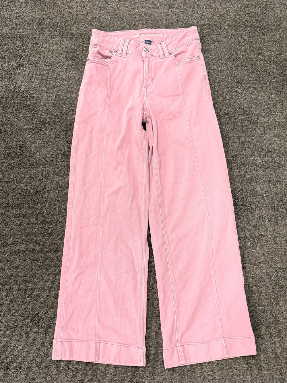 American Eagle Outfitters Pink Wide-Leg Jeans